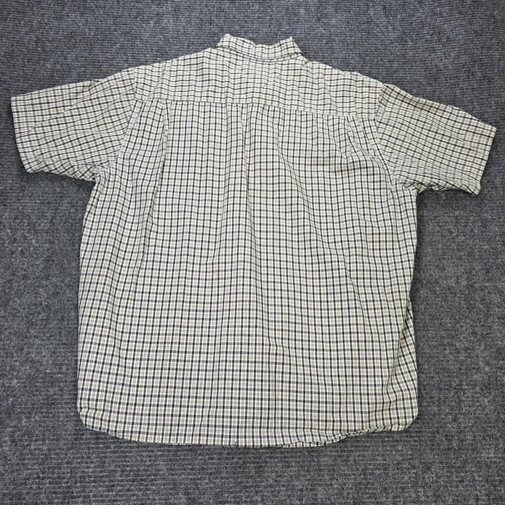 Wrangler Hero Button Down Shirt Men's‎ Size XL Navy Yellow Plaid Short Sleeve